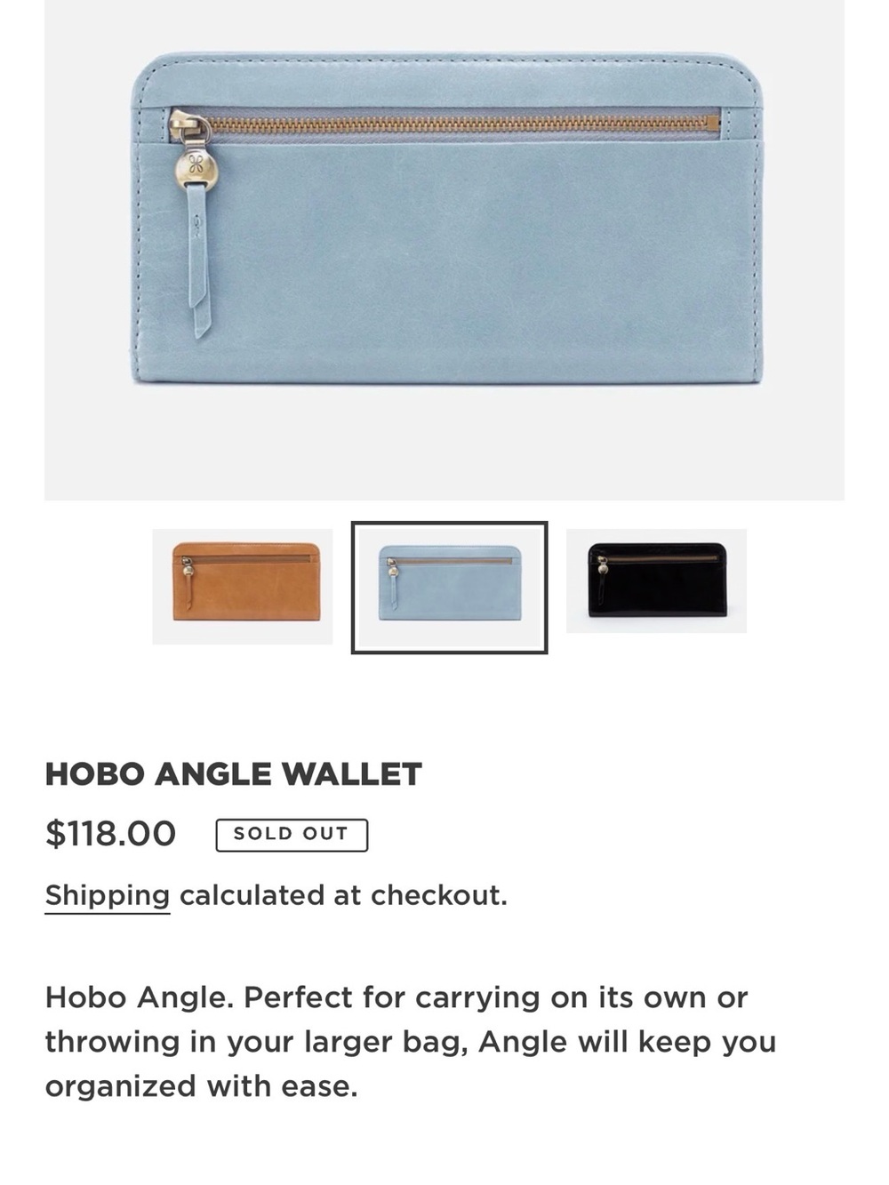 Hobo Angle Continental Wallet in Cornflower Blue 💎 - Picture 8 of 8
